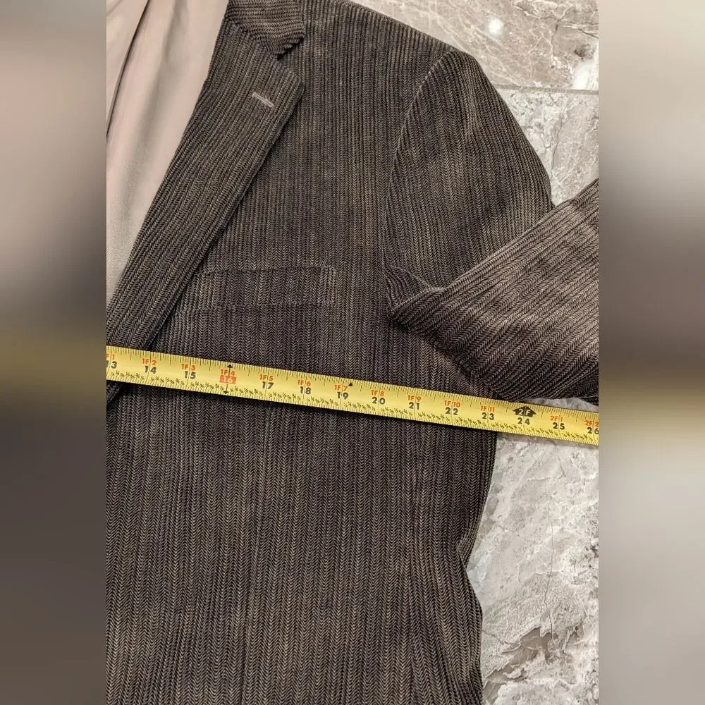 Dockers Corduroy Sport Coat Army Green Gray Size 44R Cotton Blazers Two Button